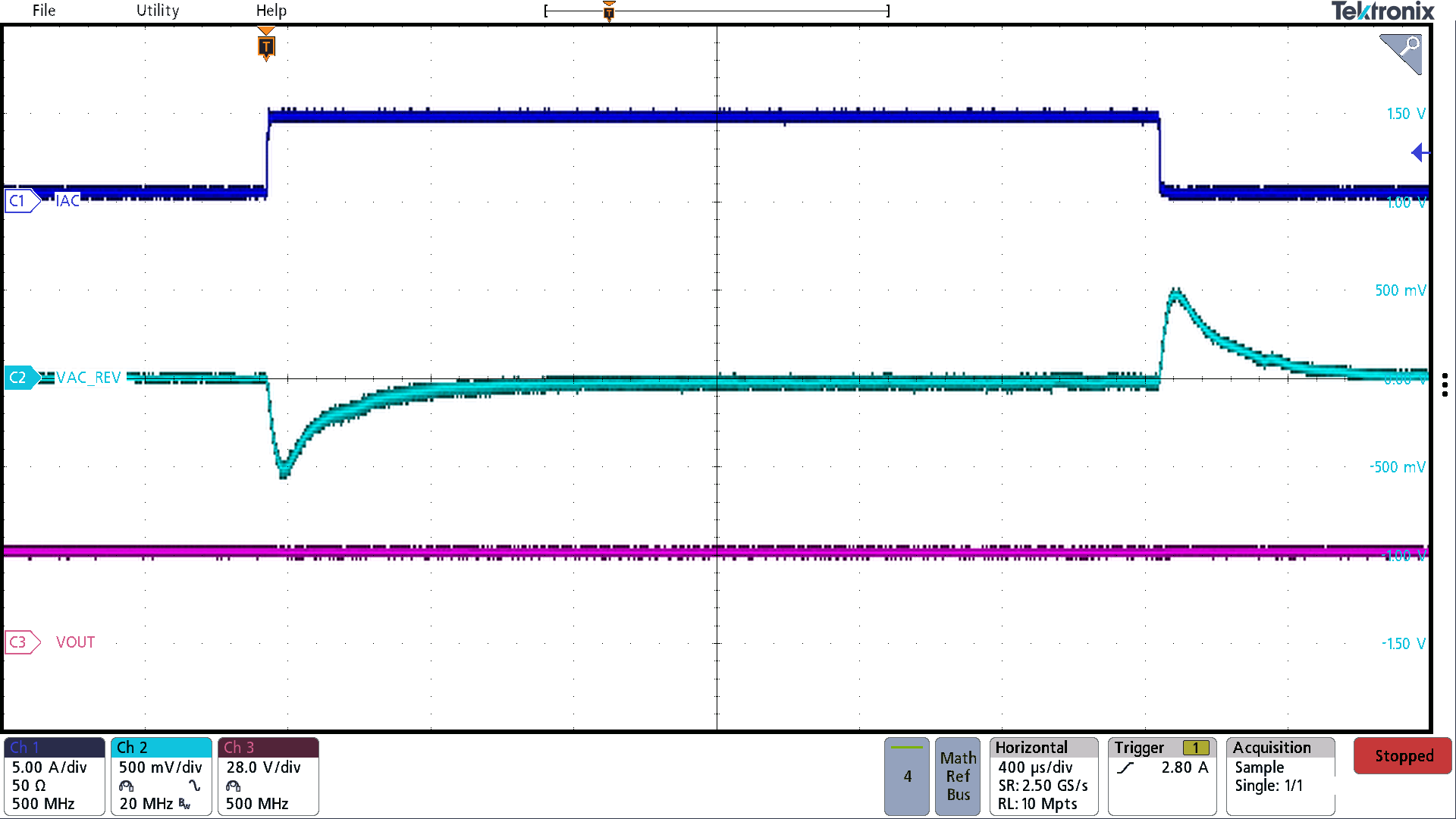 BQ25751 Reverse Mode Buck-Boost Transient Reponse