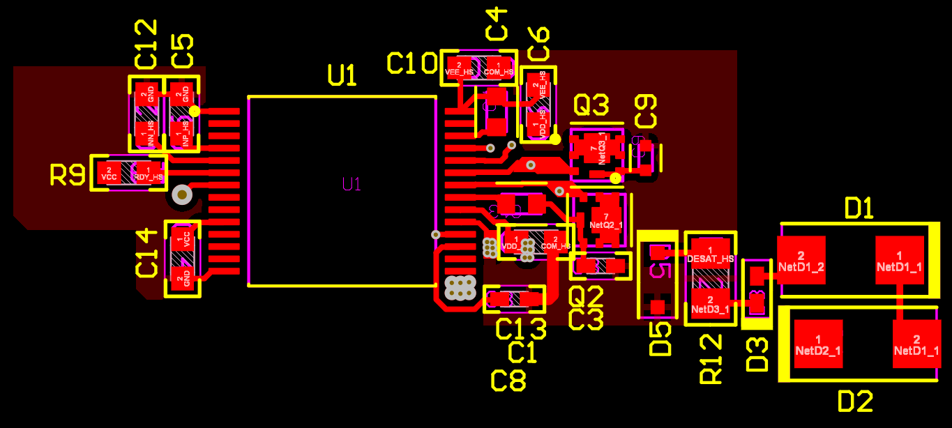 UCC218915-Q1 Layout Example -
          Top Layer