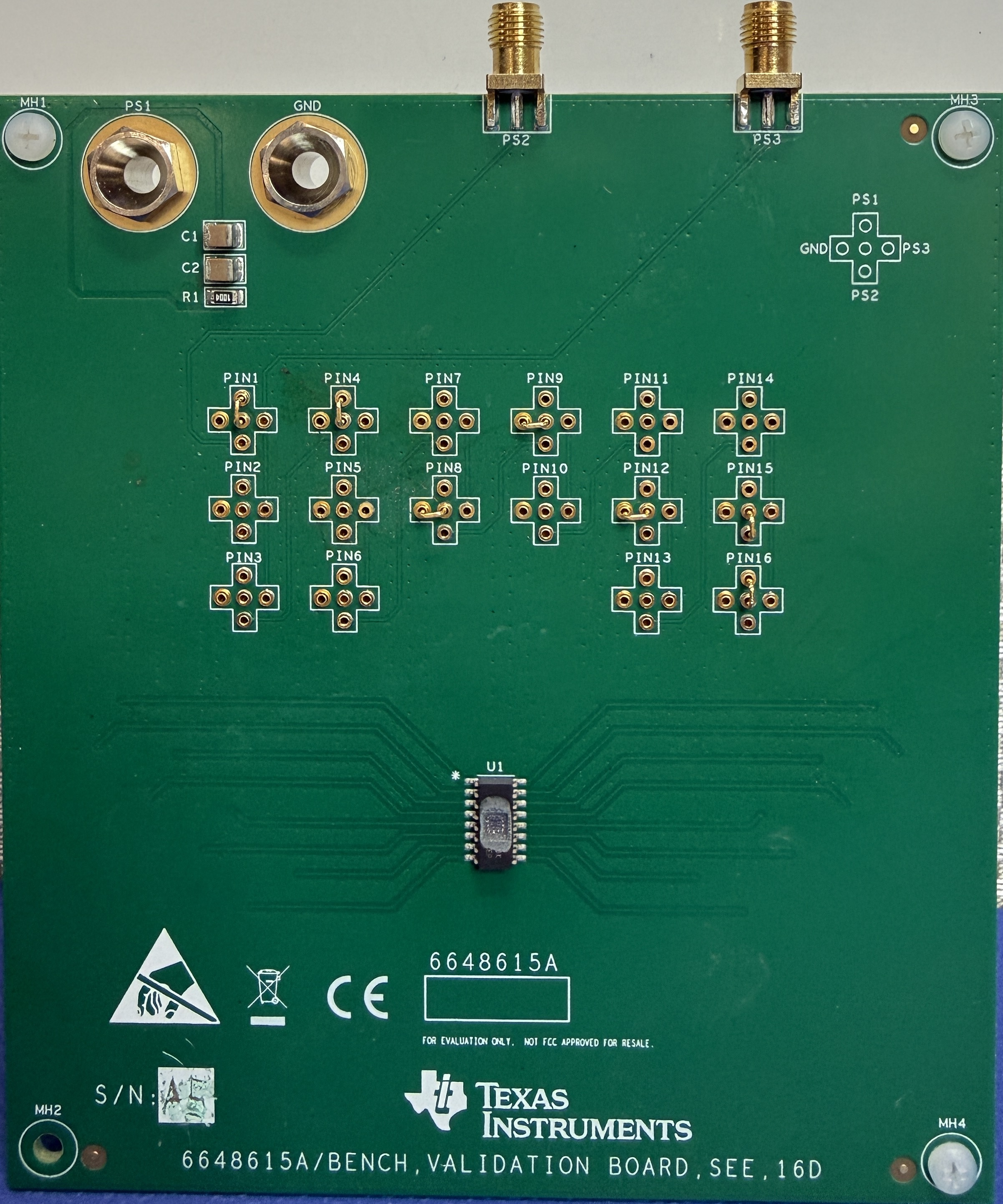  SN55LVRA4-SEP Evaluation
                        Board (Top View) for SEL Testing