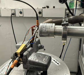  Decapped TRF0213-SEP
                    Evaluation Board Mounted in Front of the Heavy-Ion Beam Exit Port