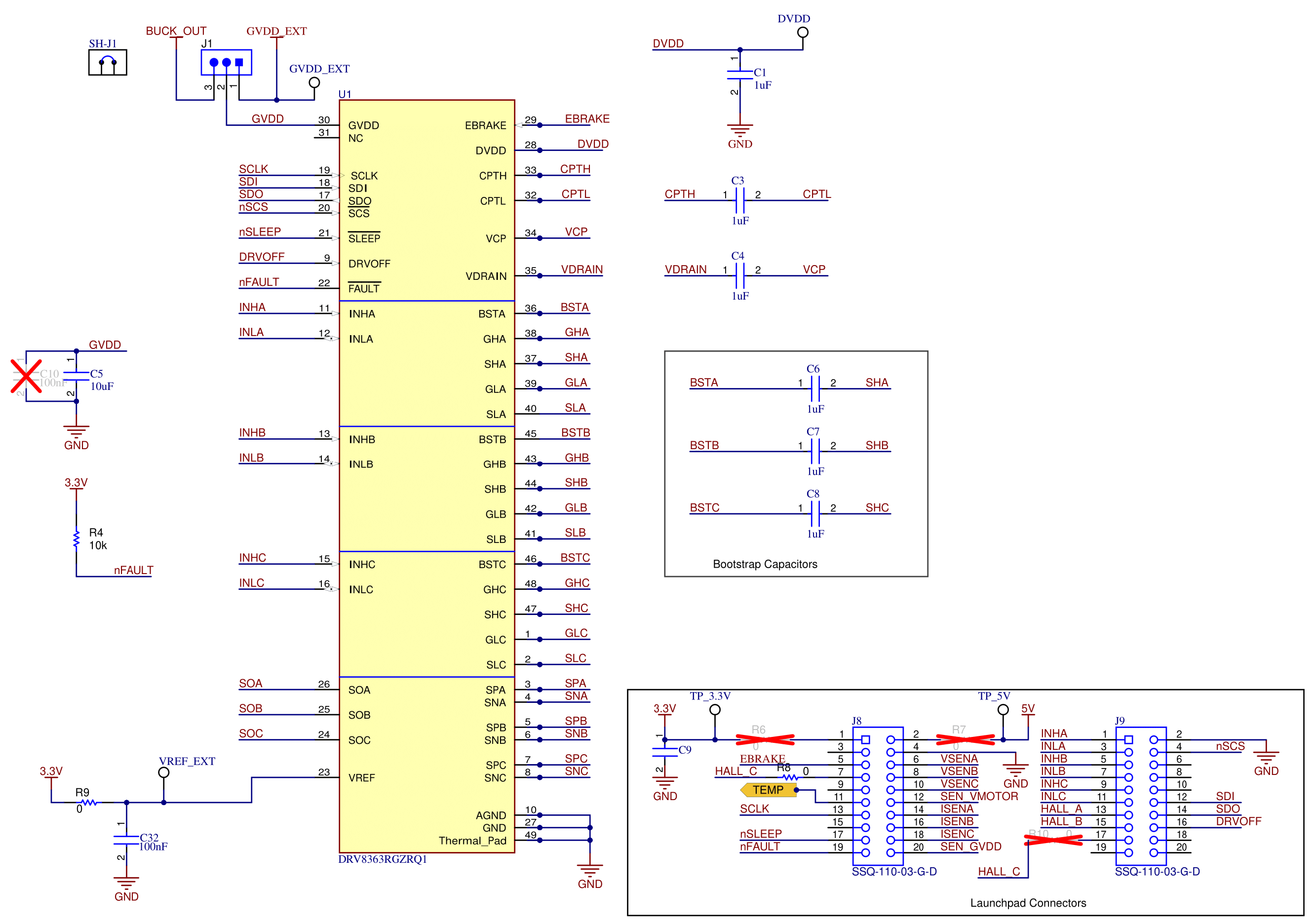 DRV8363-Q1EVM Schematic 1