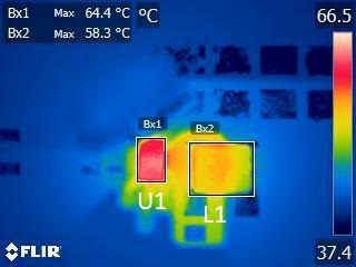 為 6A DSP 內(nèi)核電壓軌供電的 TPS62866 產(chǎn)生 40°C 的中度溫升 GUID-20210305-CA0I-T3N5-HKZD-9BG8JKJWXJKW-low.jpg