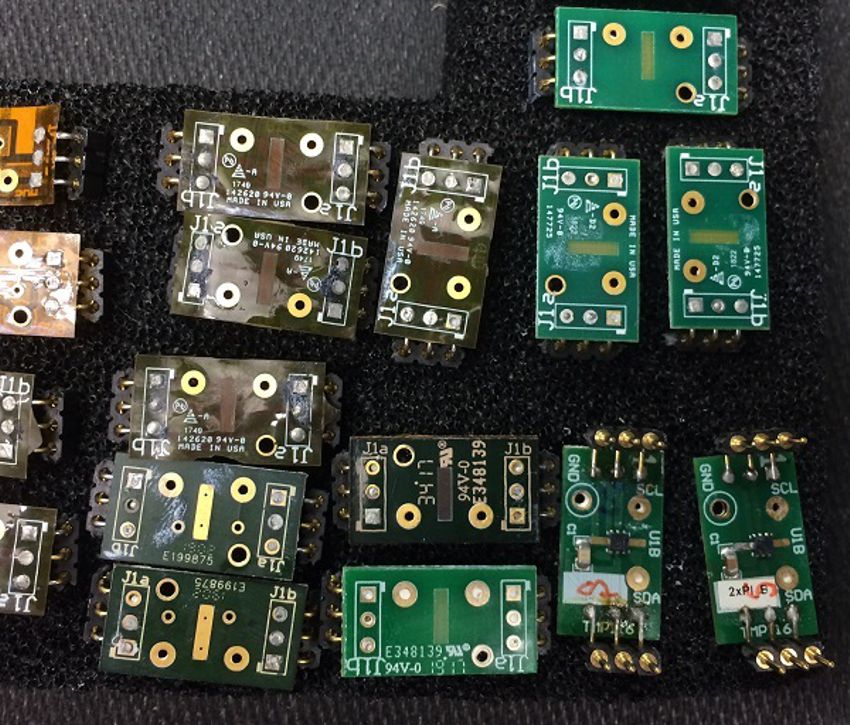  測試中使用的 DRV 和 YBG 器件測試板