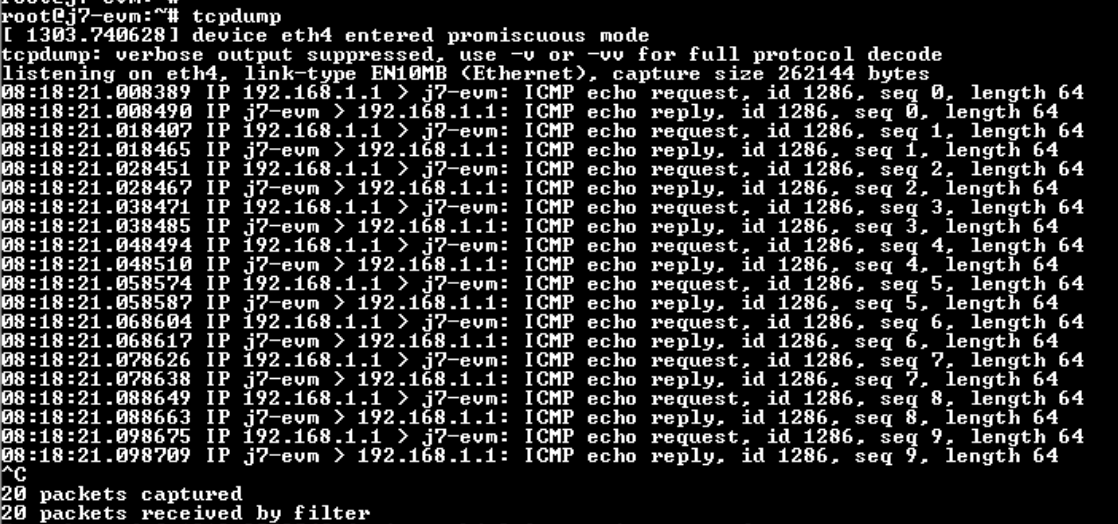  TCP 轉儲日志示例