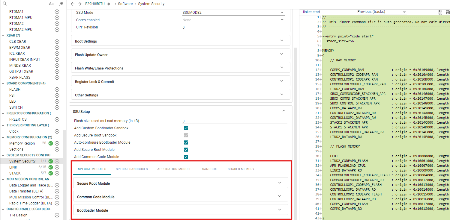  特殊模塊配置示例