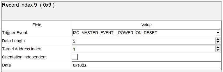  寄存器 0x0A 上的上電復位事件