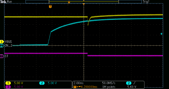 測試四：添加了 10uF 電容、標(biāo)稱負(fù)載