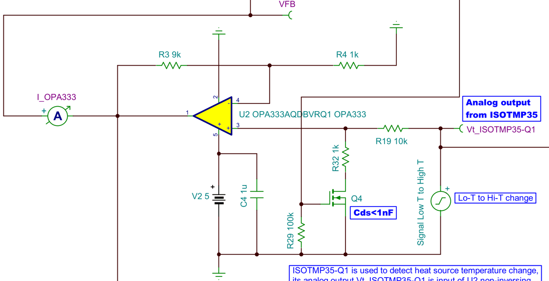  OPA333-Q1 典型非反相放大器電路