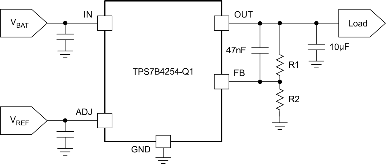 TPS7B4254-Q1 高于參考電壓的 OUT 電壓