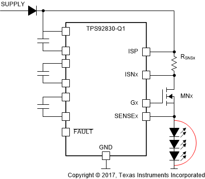 TPS92830-Q1 LED_Short_Scenarios_SLIS178.gif