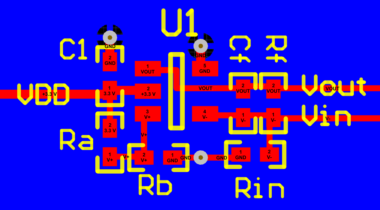 LMC7101Q-Q1 LMC7101Q-Q1 示例布局