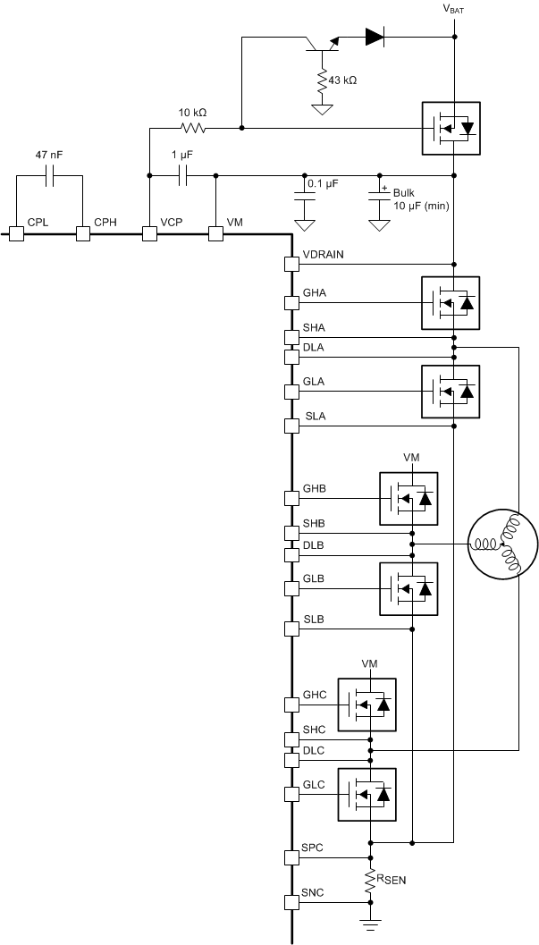 DRV8343-Q1 drv8343-q1-reverse-supply-protection.gif