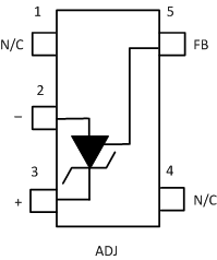 LM4041 DCK 封裝5 引腳 SC70頂視圖