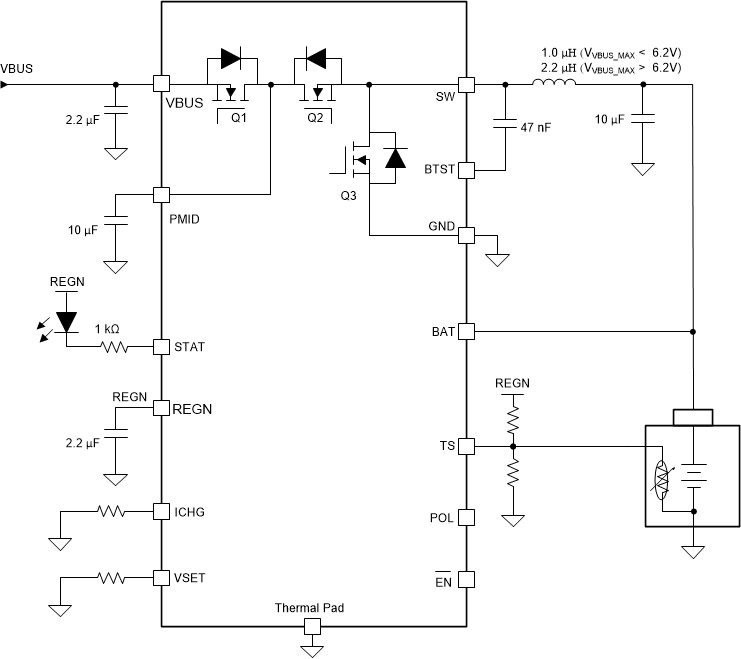 BQ25303J 典型應用圖
