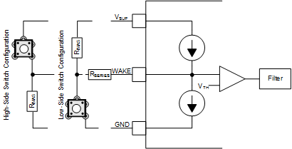 TCAN1043A-Q1 WAKE 電路示例