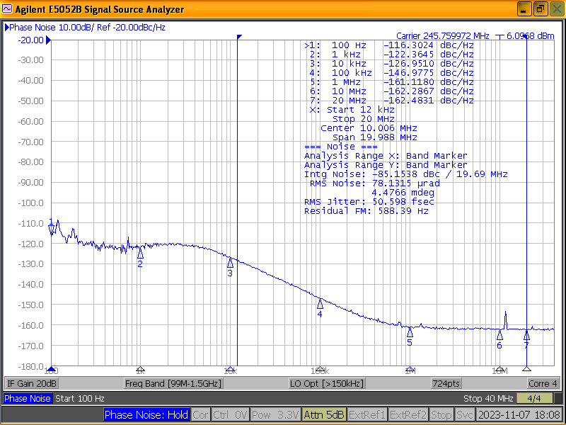 LMK5C33414A BAW APLL 的 245.76MHz HSDS 輸出