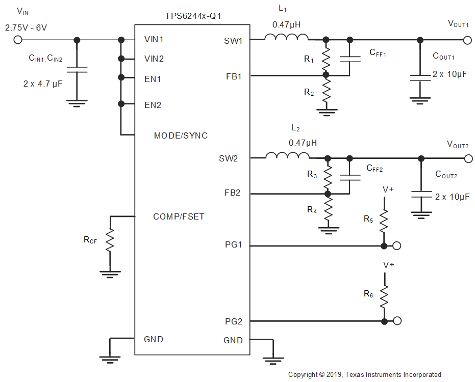 TPS62441-Q1 TPS62442-Q1 原理圖