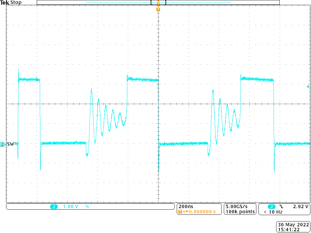 TPS62441-Q1 TPS62442-Q1 PFM 模式下的開關(guān)波形 TPS62441-Q1 TPS62442-Q1 PFM 模式下的開關(guān)波形