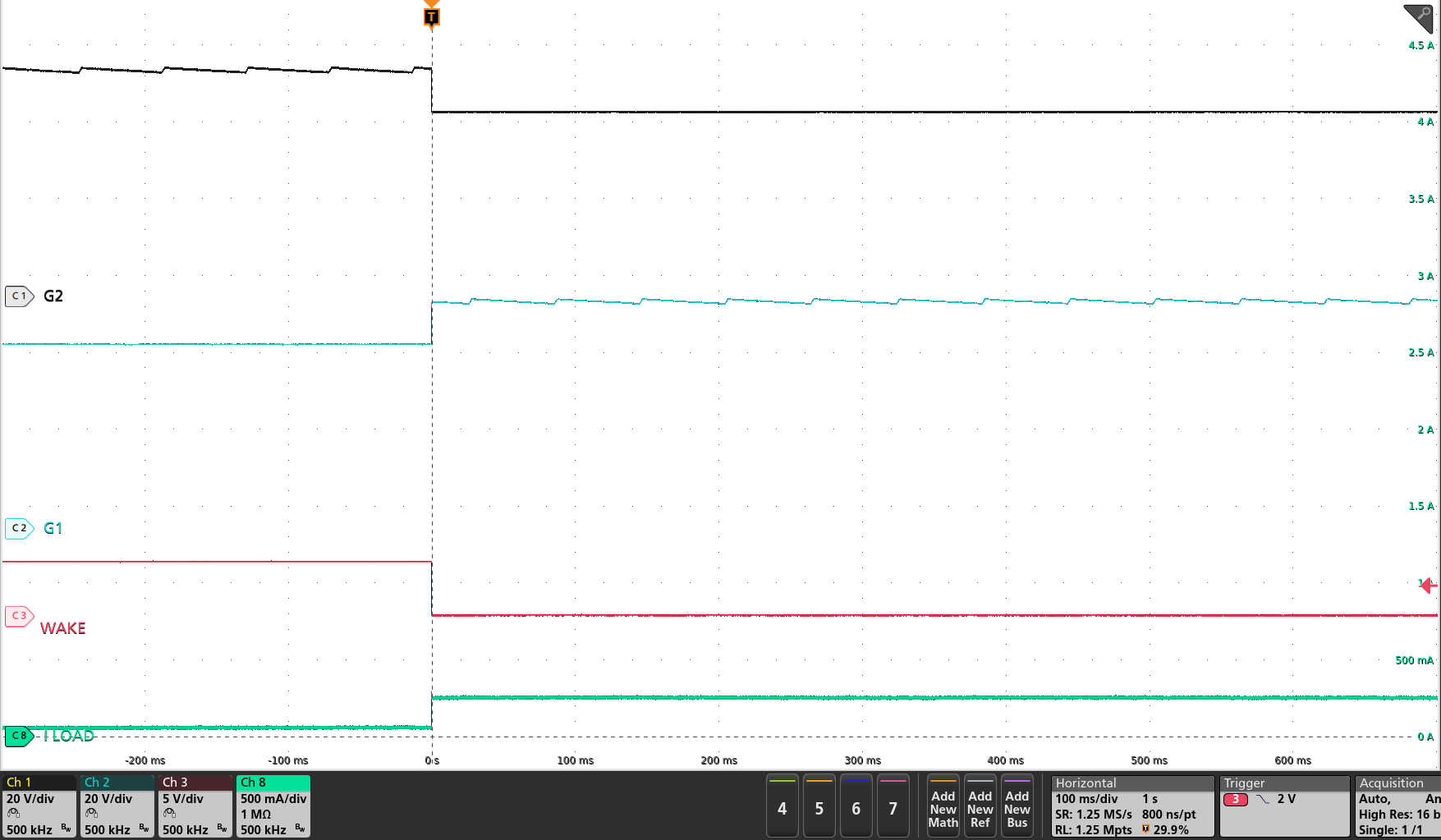 TPS4813-Q1 從 LPM 到工作模式的狀態(tài)轉換（LPM = 低電平，VIN = 48V，EN/UVLO = 高電平）
