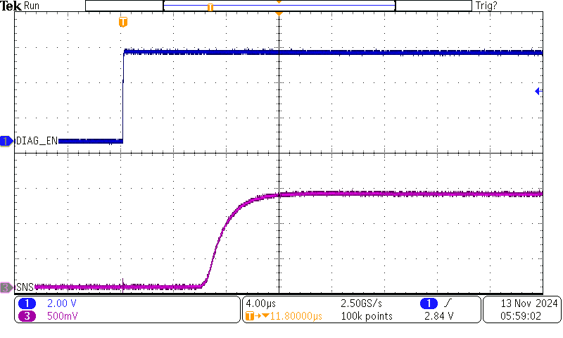TPS4HC120-Q1 DIAG_EN 導通時的 SNS 引腳電壓