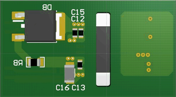 UCC21330 3D PCB 底視圖