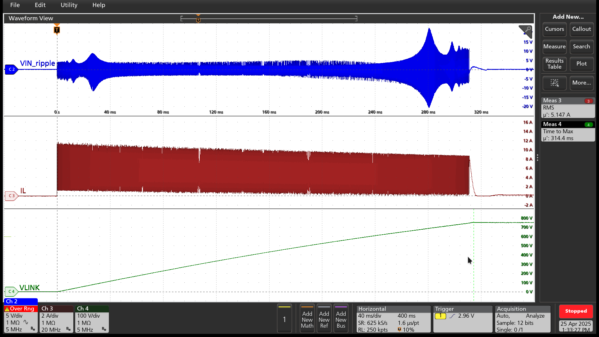 TPSI31P1-Q1 典型的有源預(yù)充電波形