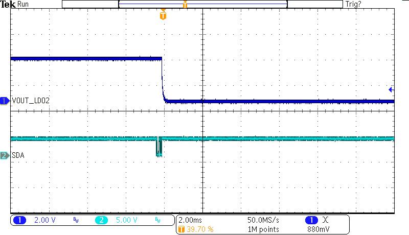 BQ25190 LDO2 禁用(空載) BQ25190 LDO2 禁用(空載)