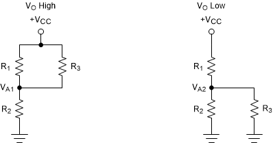 TLV3231-Q1 TLV3232-Q1 反相配置電阻器等效網(wǎng)絡(luò)