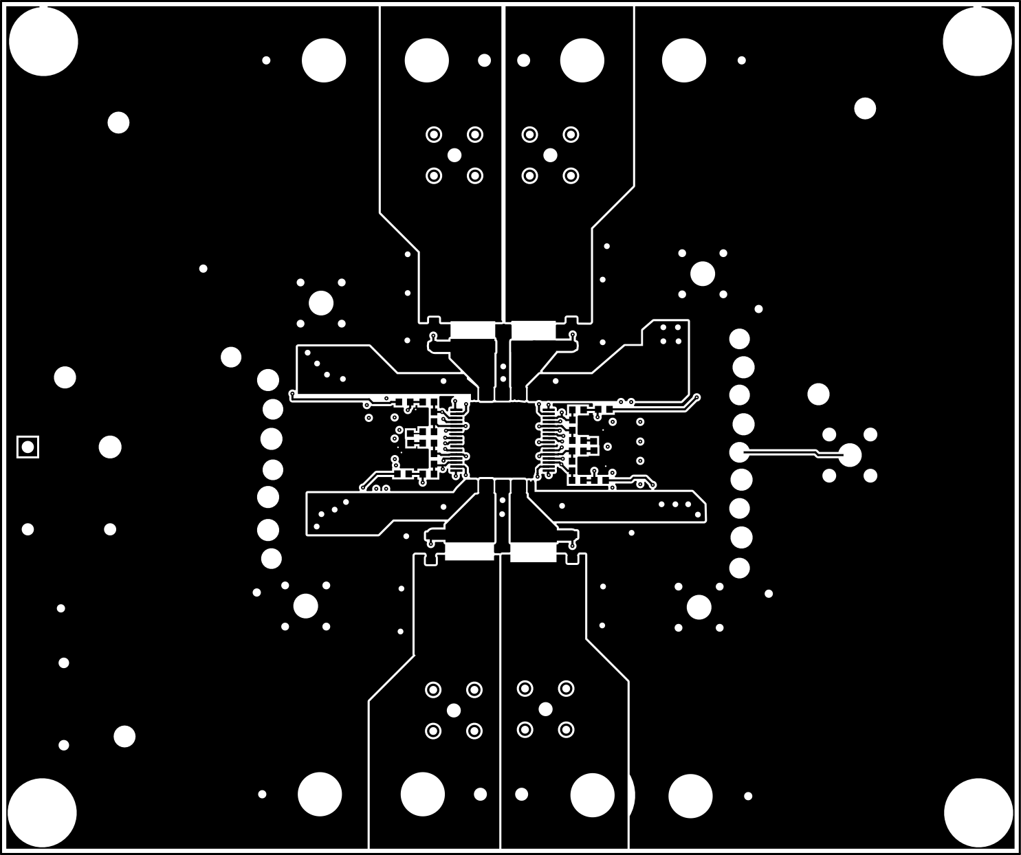 TPS7H4104-SEP TPS7H4102-SEP PCB 布局示例（頂層）