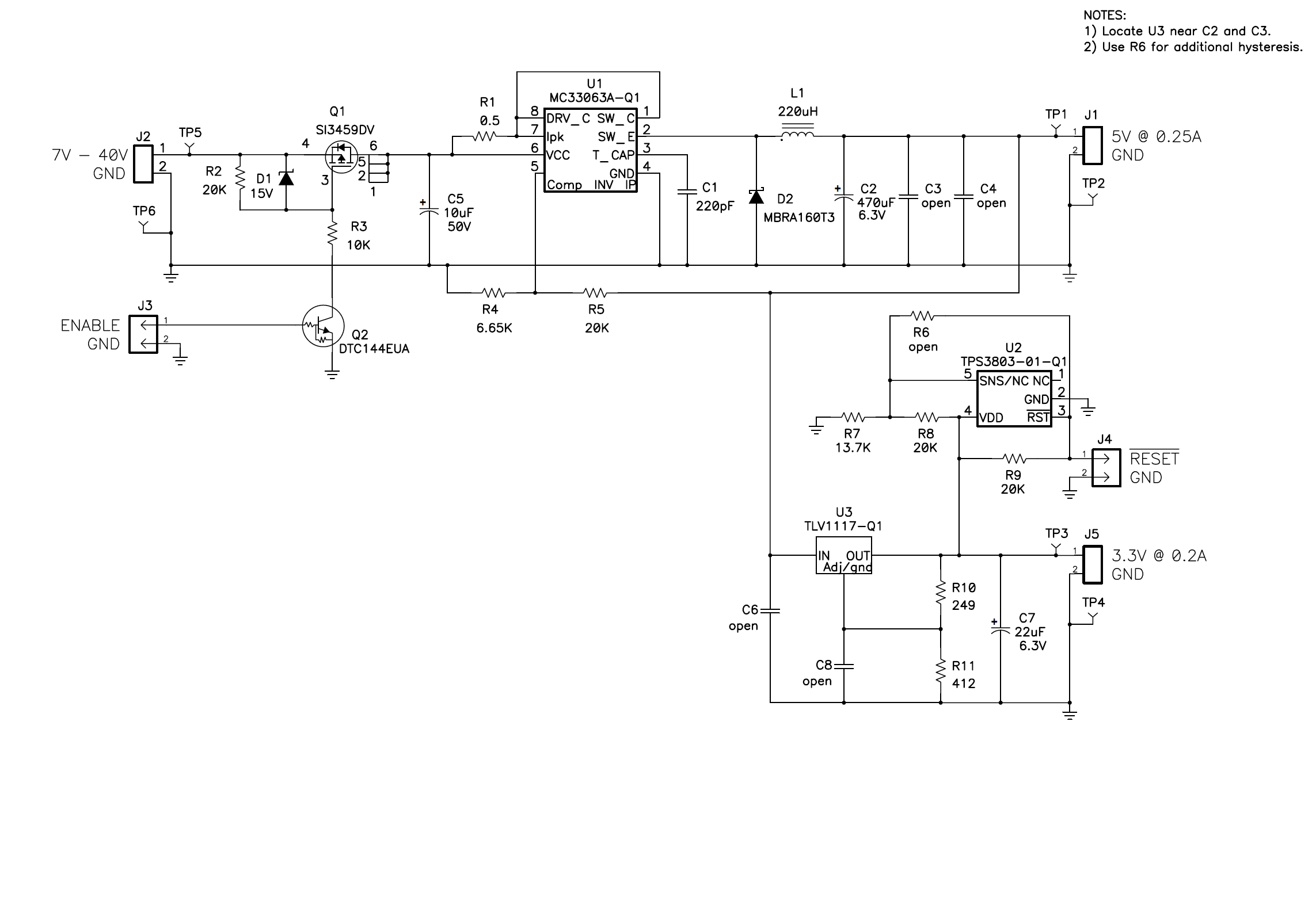 MC33063A-Q1 基于 12V 電池的汽車電源原理圖