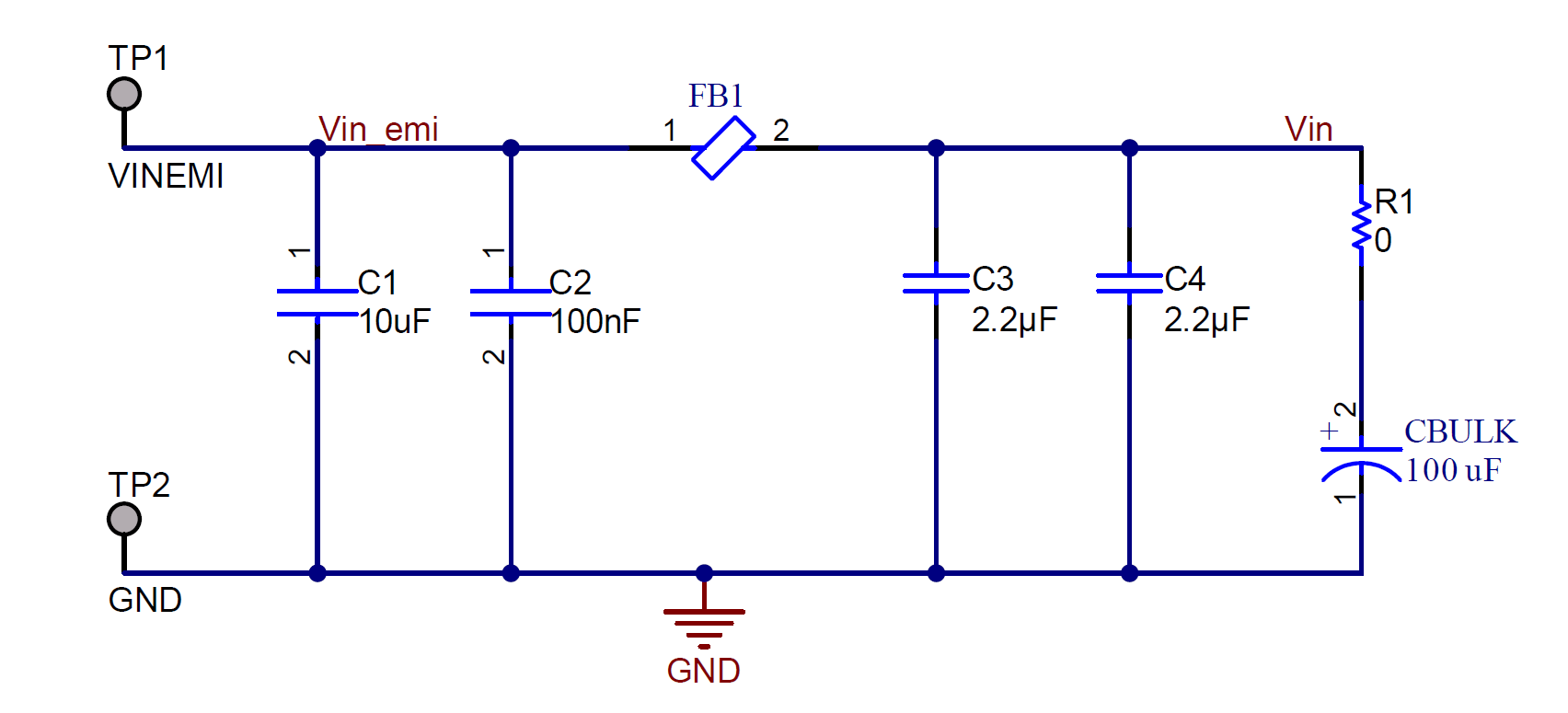 TPSM33606-Q1 TPSM33610-Q1 TPSM33620-Q1 典型輸入 EMI 濾波器