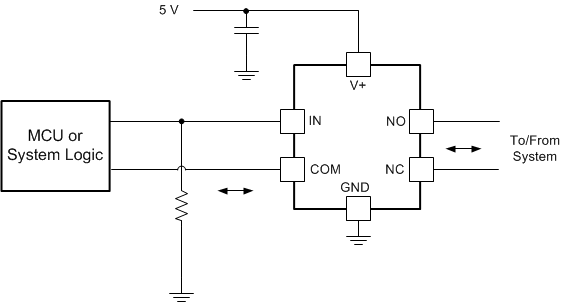 TS5A3157 TS5A3157 的系統(tǒng)原理圖