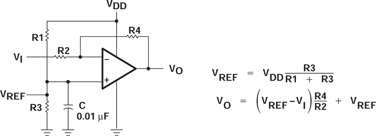 TLC27L2 TLC27L2A TLC27L2B TLC27L7 具有電壓基準的反相放大器