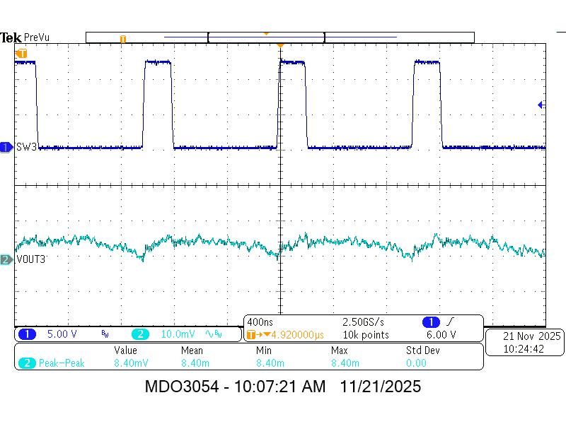 TPSM8F7420 TPSM8F7620 VOUT3 穩(wěn)態(tài)紋波