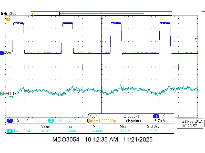 TPSM8F7420 TPSM8F7620 VOUT3 穩(wěn)態(tài)紋波