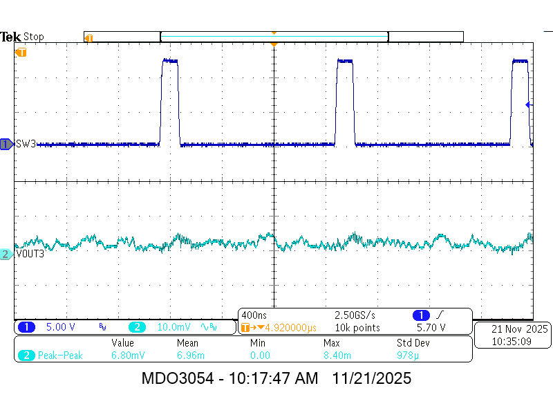 TPSM8F7420 TPSM8F7620 VOUT2 穩(wěn)態(tài)紋波