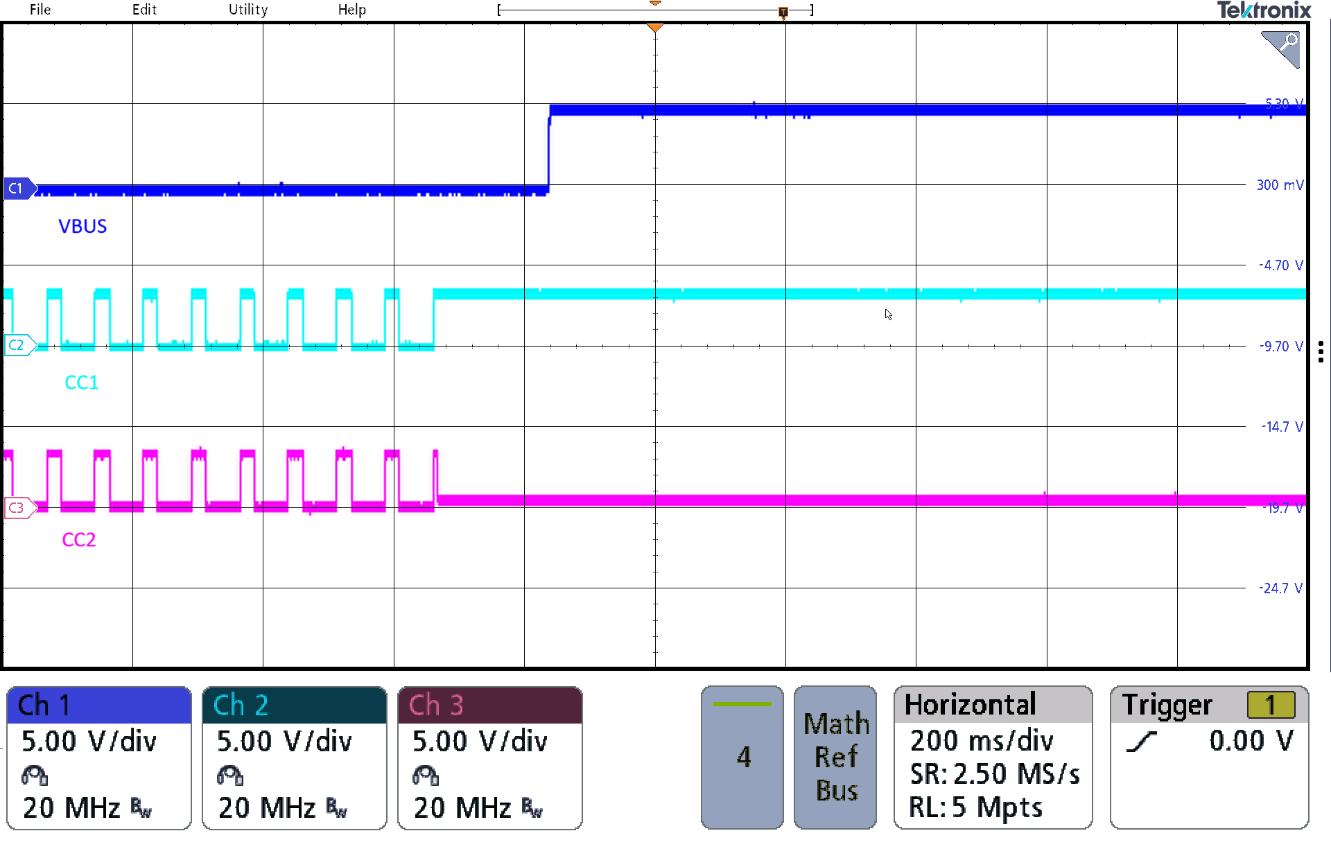 BQ25630 USB-C SNK 插入、DRP 模式