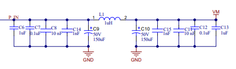  DRV8243EVM PI型濾波器設(shè)計示意