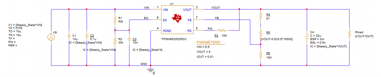 TPSM863252 PSPICE仿真原理圖