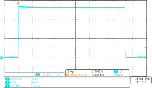 TIDA-010016 測(cè)試用例 TCM_PHYL_INTF_IQPKHM：30V L+ 條件下的高側(cè)喚醒電流，結(jié)果為 26.4V