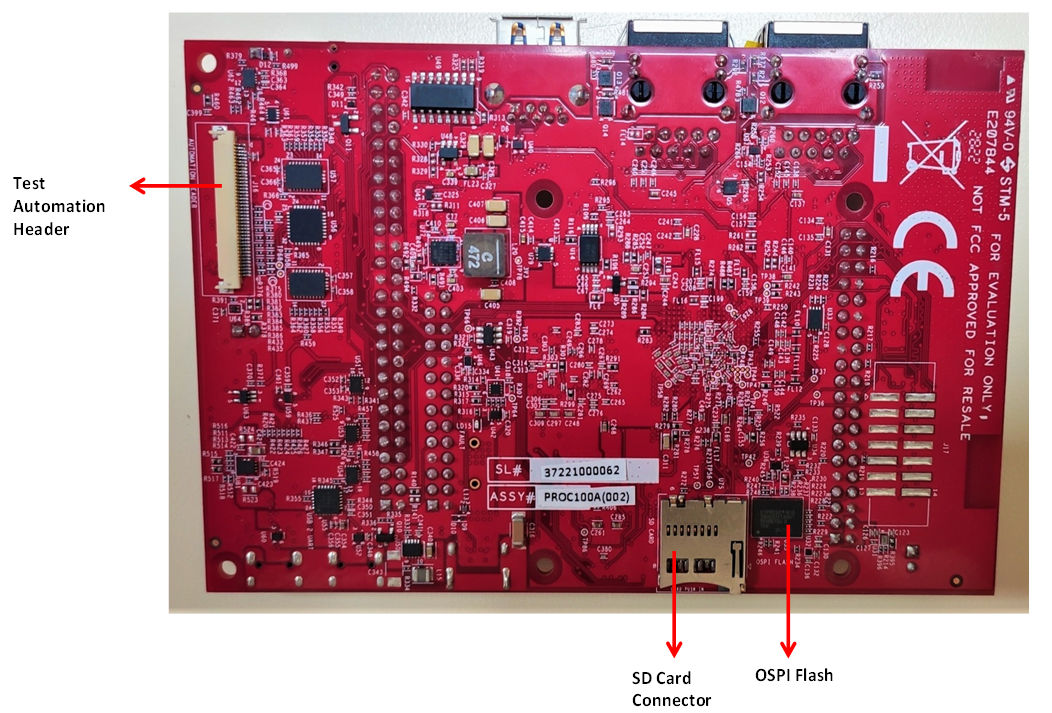 SK-AM64 SK-AM64B 入門套件處理器板的底視圖