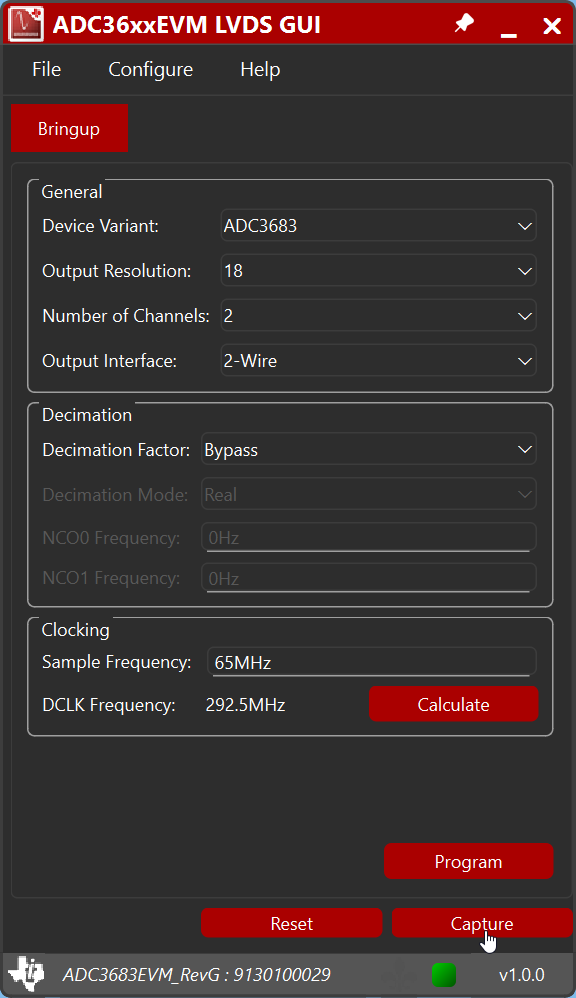 ADC3663EVM, ADC3664EVM, ADC3683EVM 采集 FFT