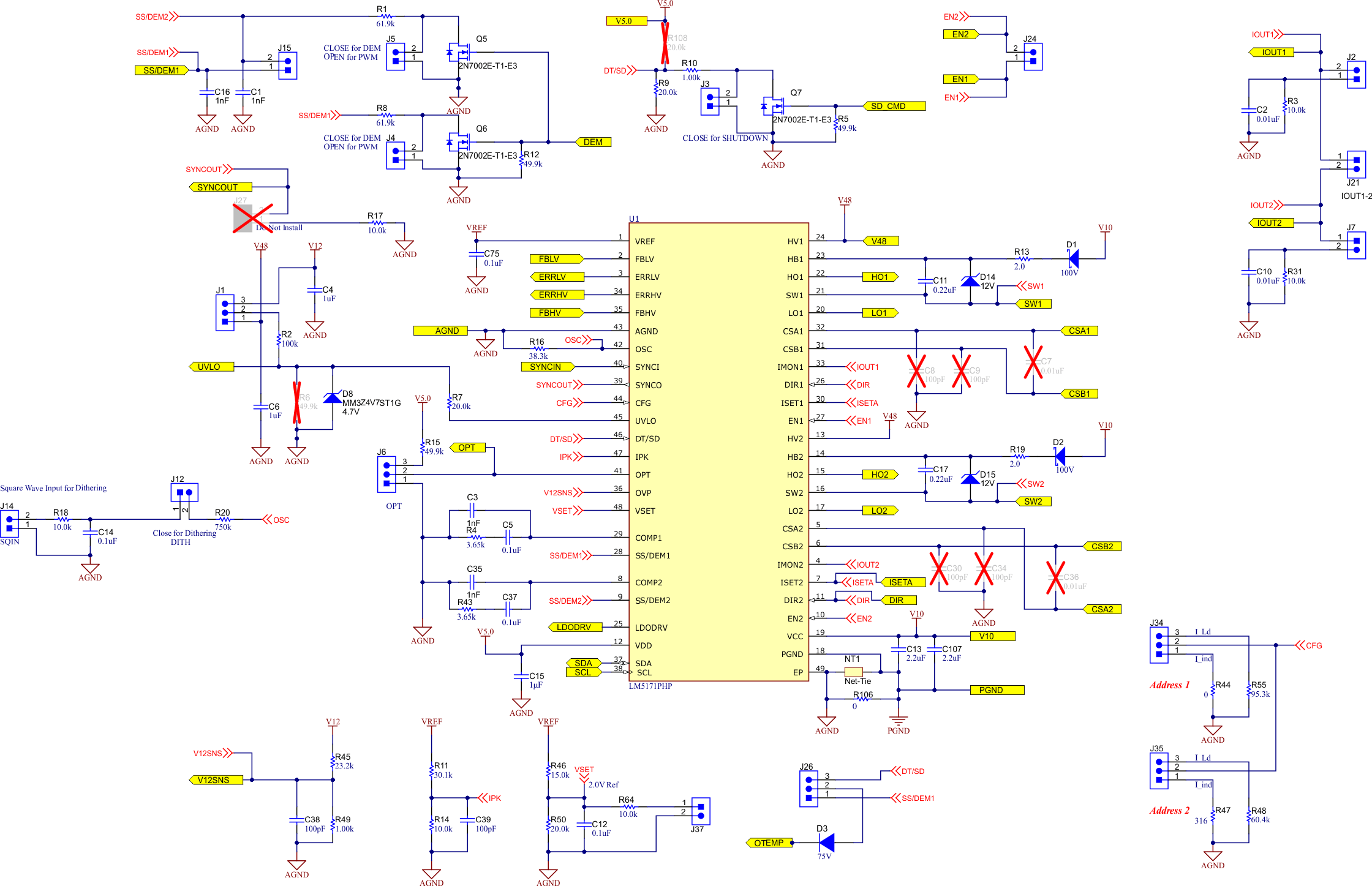 LM5171-Q1 EVM 原理圖第 3 部分：控制器