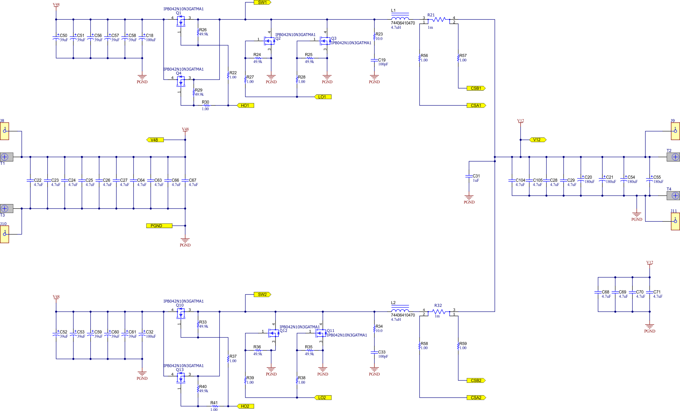LM5171-Q1 EVM 原理圖第 6 部分：功率級(jí)
