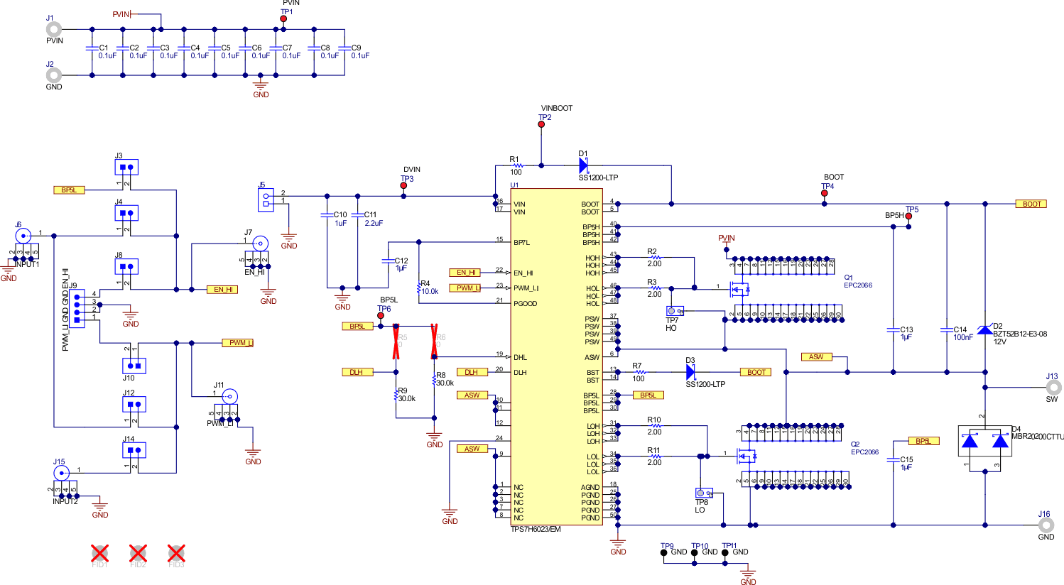 TPS7H6003EVM-CVAL, TPS7H6013EVM-CVAL, TPS7H6023EVM-CVAL, TPS7H6005EVM, TPS7H6015EVM, TPS7H6025EVM TPS7H6023EVM-CVAL 原理圖