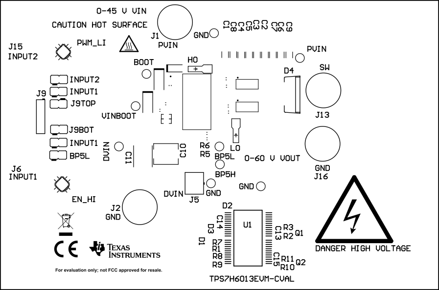 TPS7H6003EVM-CVAL, TPS7H6013EVM-CVAL, TPS7H6023EVM-CVAL, TPS7H6005EVM, TPS7H6015EVM, TPS7H6025EVM 頂部覆蓋層 (TPS7H6013EVM-CVAL)