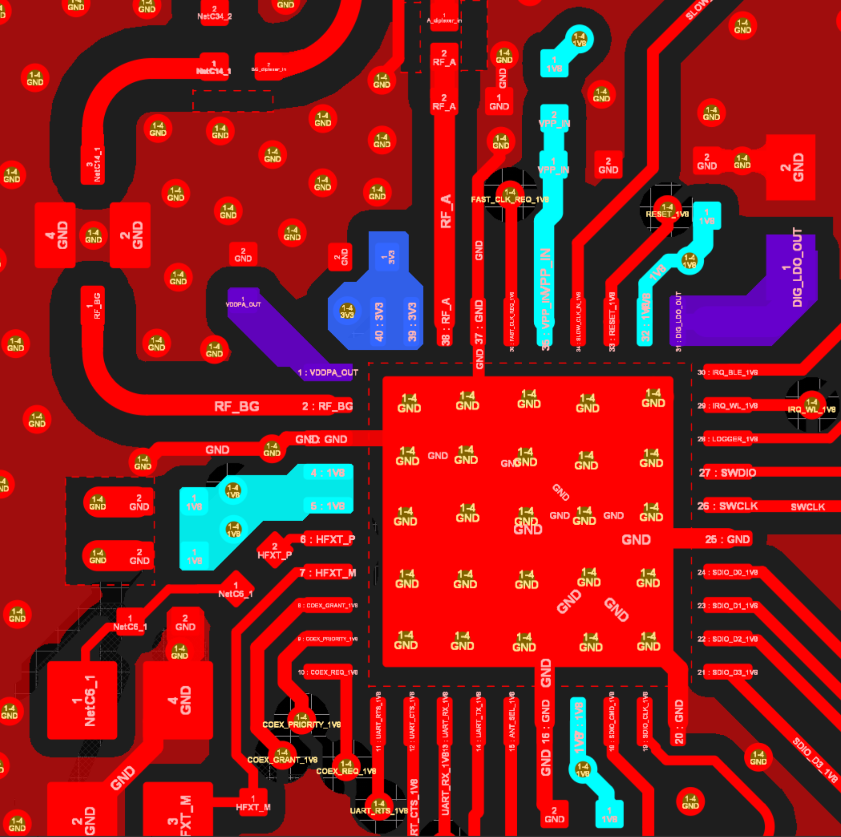 M2-CC3351 CC3351MOD CC3351 CC3301MOD CC3301 CC3300MOD CC3300 BP-CC3351 CC33xx 電源的參考布局