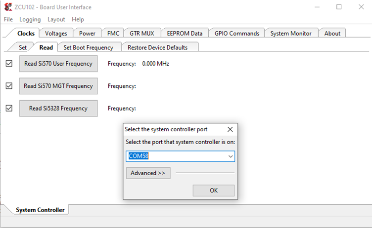 AFE7920 ZCU102
                            板用戶接口