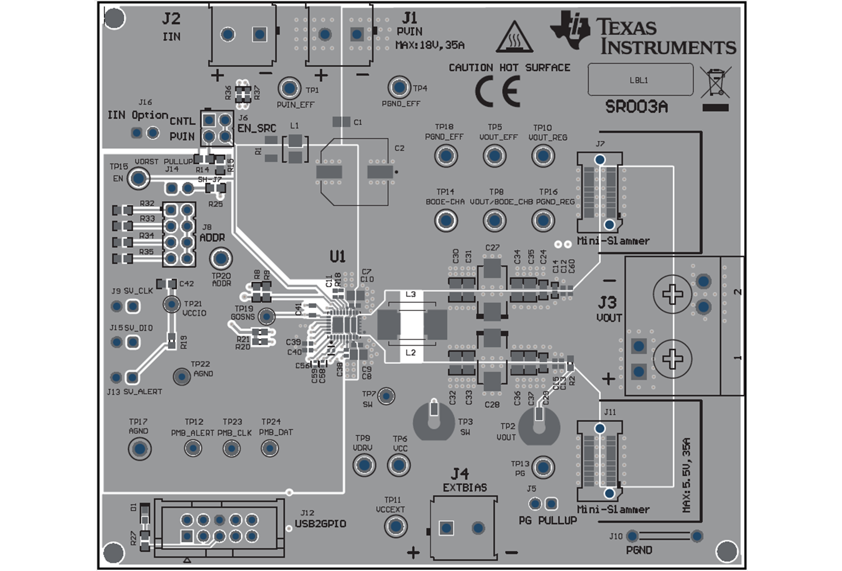 TPS544C27 TPS544C27EVM 頂部復(fù)合視圖