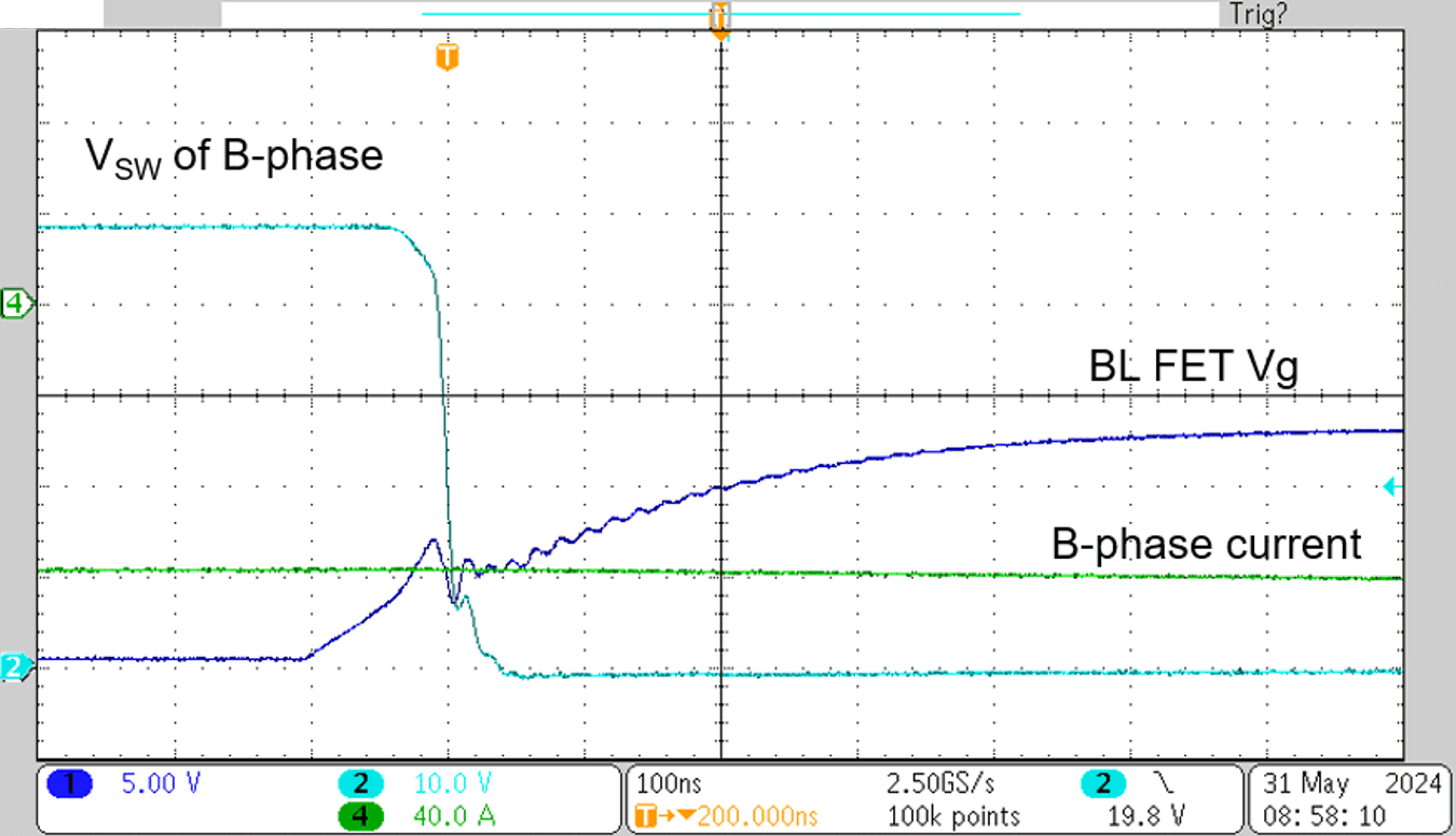 TIDA-010956 軟開關，48V、-120A 時的相電流